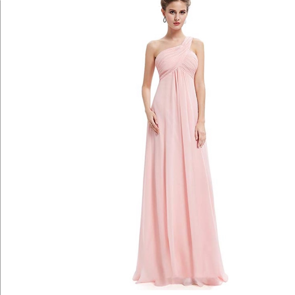 Baby Pink Gown Prom Bridesmaid Wedding dress